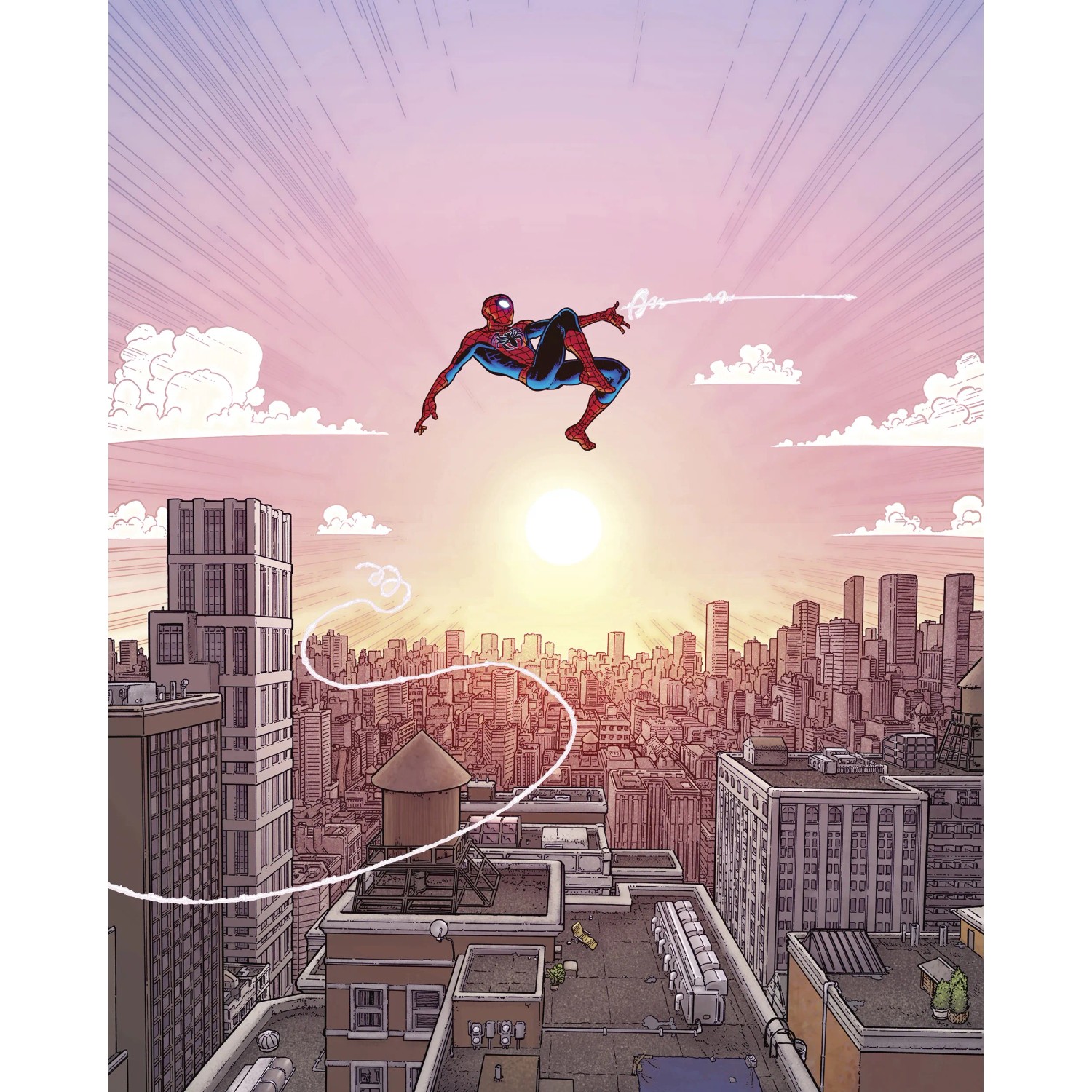 E-shop Komar Vliesová fototapeta Marvel Spider-Man Swinging Through The Air 200x250 cm