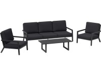 Zostava záhradného nábytku Springtown, čierna/tmavo sivá, 4dielna Zostava záhradného nábytku Springtown, čierna/tmavo sivá, 4dielna