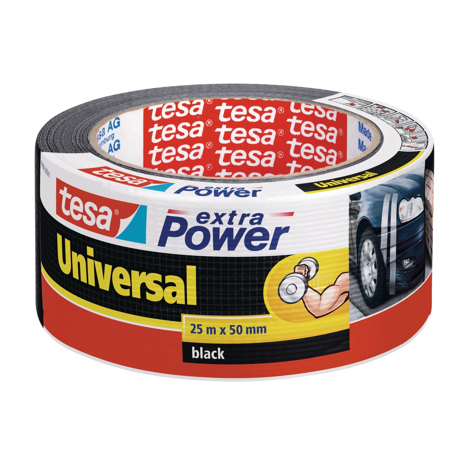 E-shop tesa Textilná opravná páska Extra Power Universal, čierna, 25 m x 50 mm