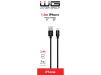 WG Dátový kábel USB-A_Lightning, 2,4 A, čierny, 100 cm