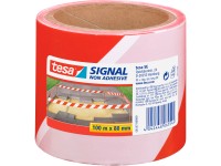 tesa Nelepivá bariérová výstražná páska Signal, červenobiela, 100 m x 80 mm