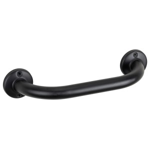 Wenko Basic madlo do vane, 31 cm, čierne, nehrdzavejúca oceľ pre väčšiu bezpečnosť v kúpeľni.