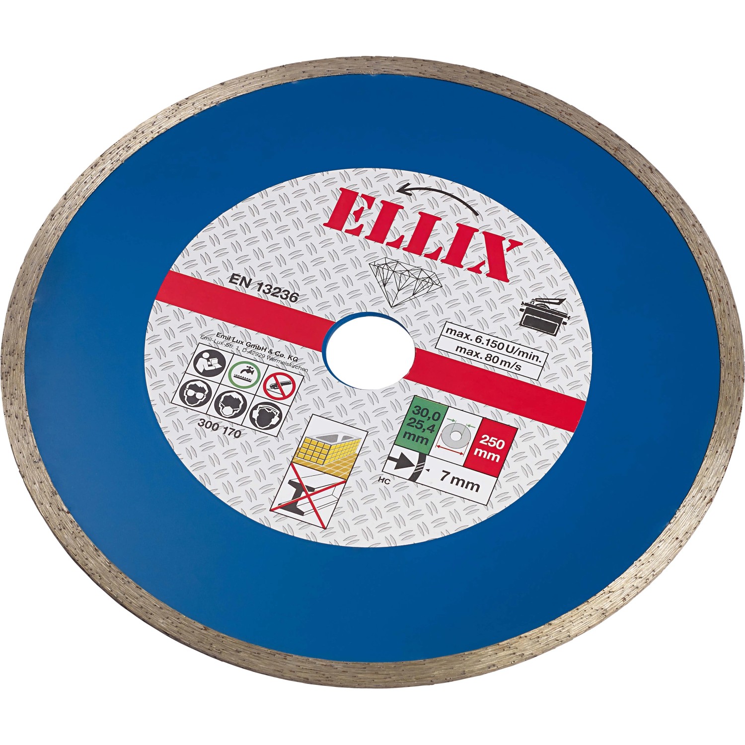 E-shop ELLIX Diamantový rezný kotúč na obklady Ø 250 mm