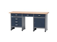 Küpper Dielenský pracovný stôl 12573, 1 dvierka/6 zásuviek (12 cm) 84x170x60 cm