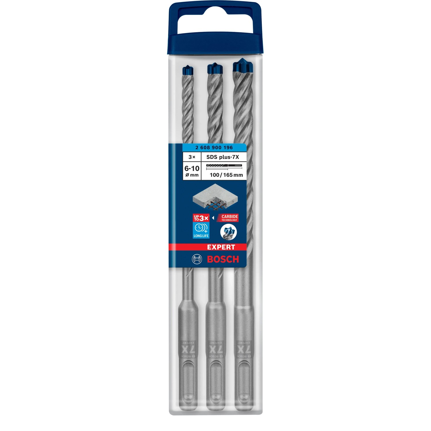 E-shop Bosch Sada vrtákov do betónu Expert SDS plus-7X, 3-dielna