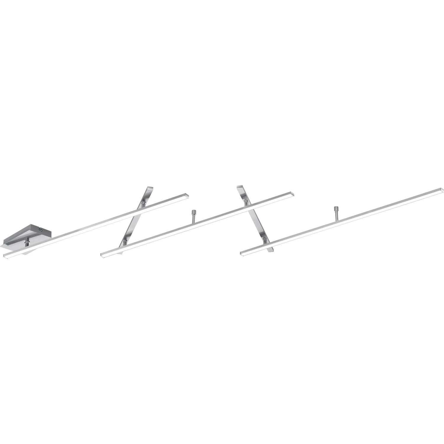 E-shop Trio Stropné LED svietidlo Indira, matný nikel, 3 x 6 W + 2 x 3,5 W, 245 cm
