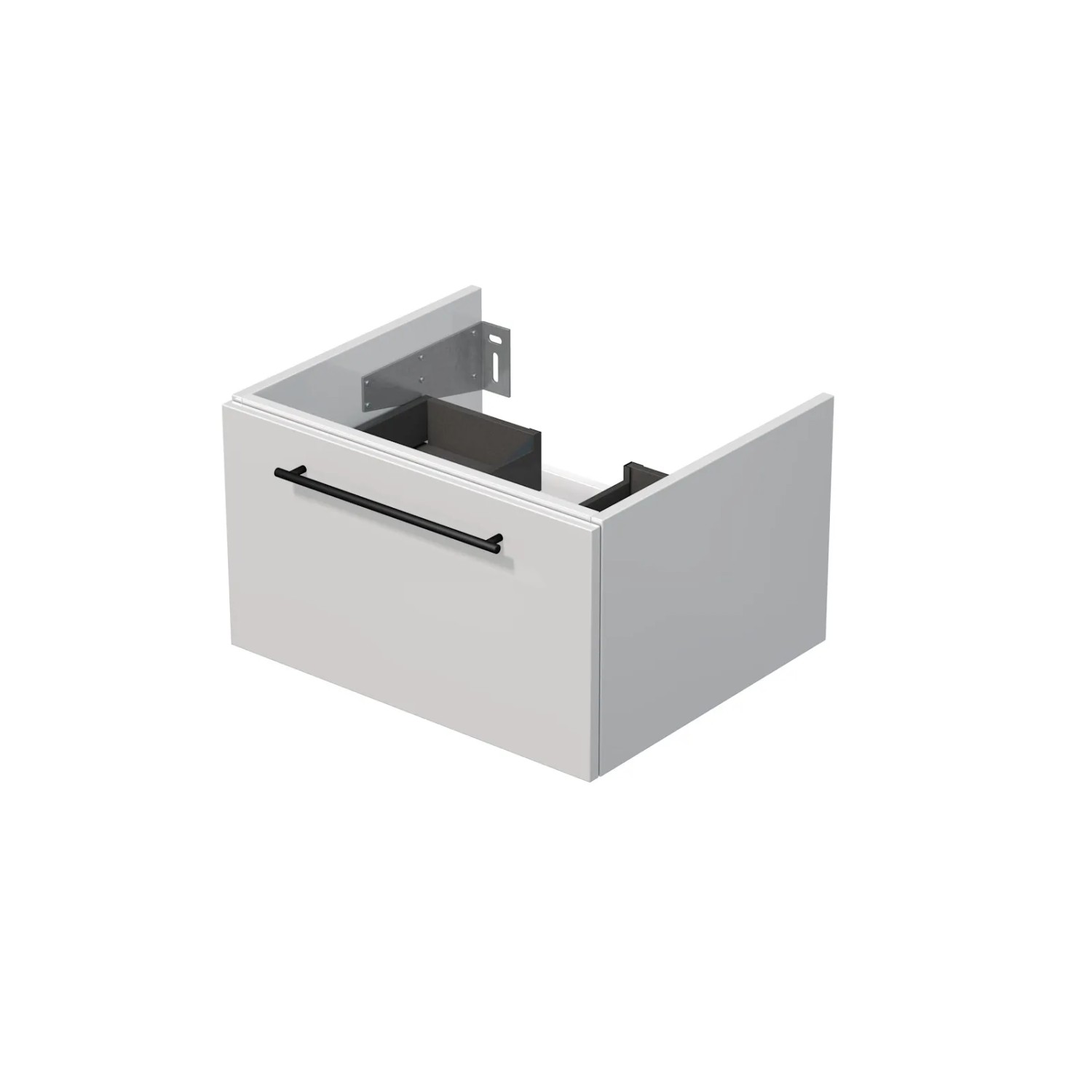 E-shop INTEDOOR Kúpeľ.skriňa pod dosku BEE, úchyt čierny, š. 60 cm, biela lesk