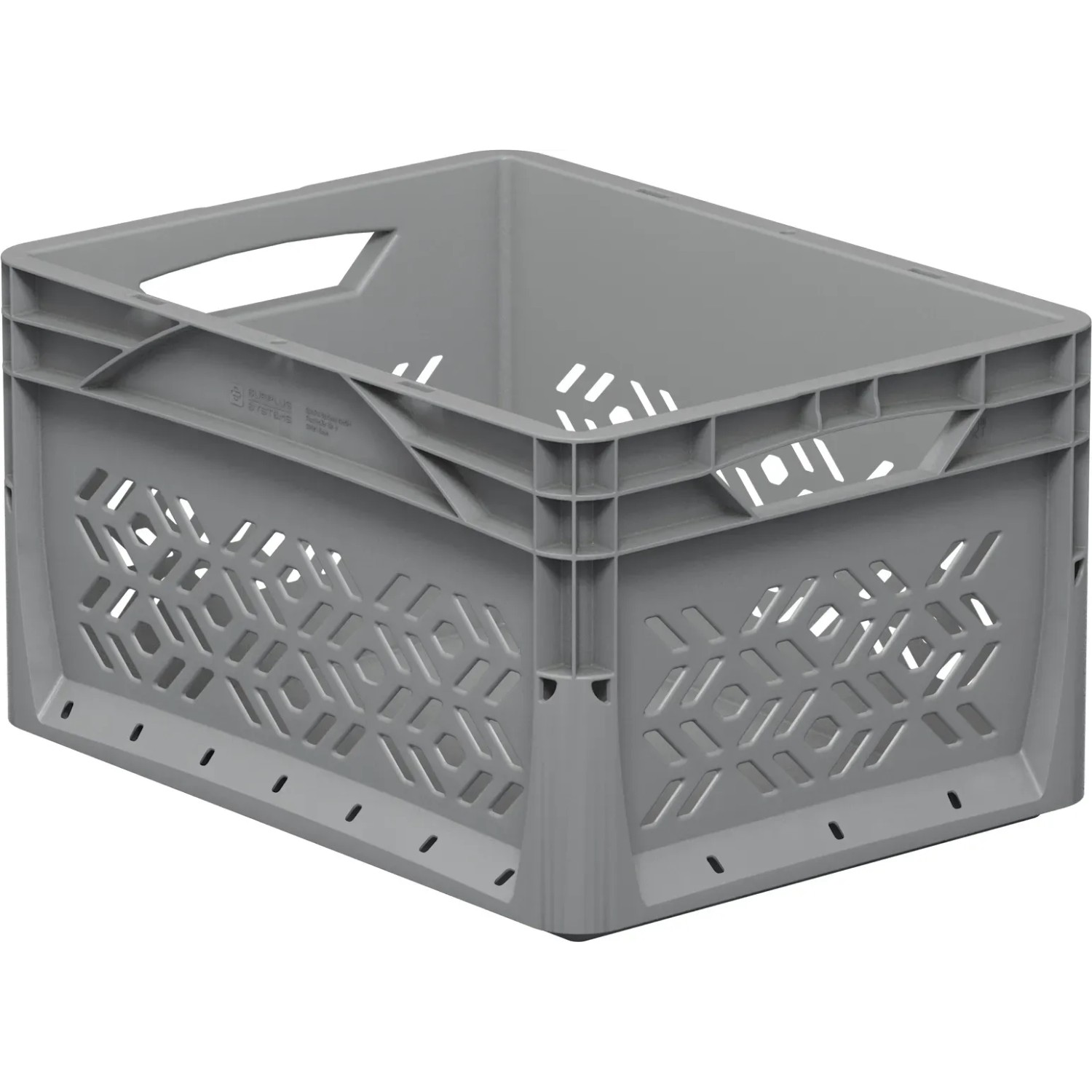 E-shop Surplus Systems Eurobox perforovaný, sivý, 20 l, 400 x 300 x 220 mm