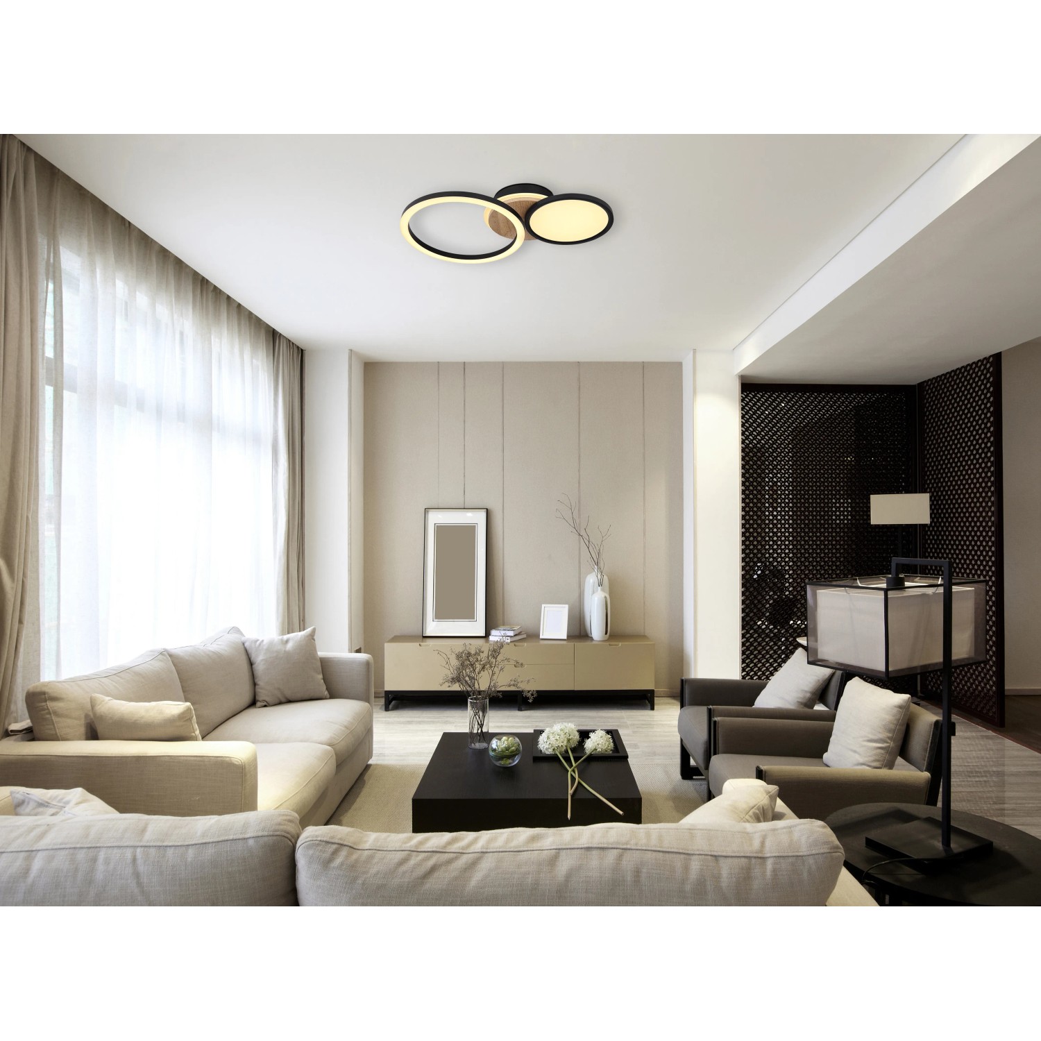 GLOBO LED stropné svietidlo SID 28 W, 3300 lm, 3000 K, 515 x 300 x 105 mm