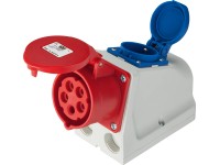 CEE stenová zásuvka Combo 5-pólová, 16 A, 400 V, IP44