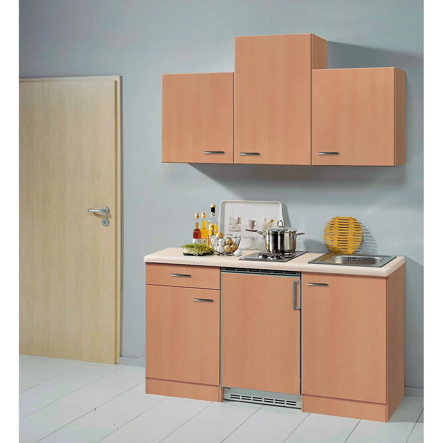 E-shop Flex-Well Kuchyňa Nano 150 cm/typ 2 - chladnička/varná doska