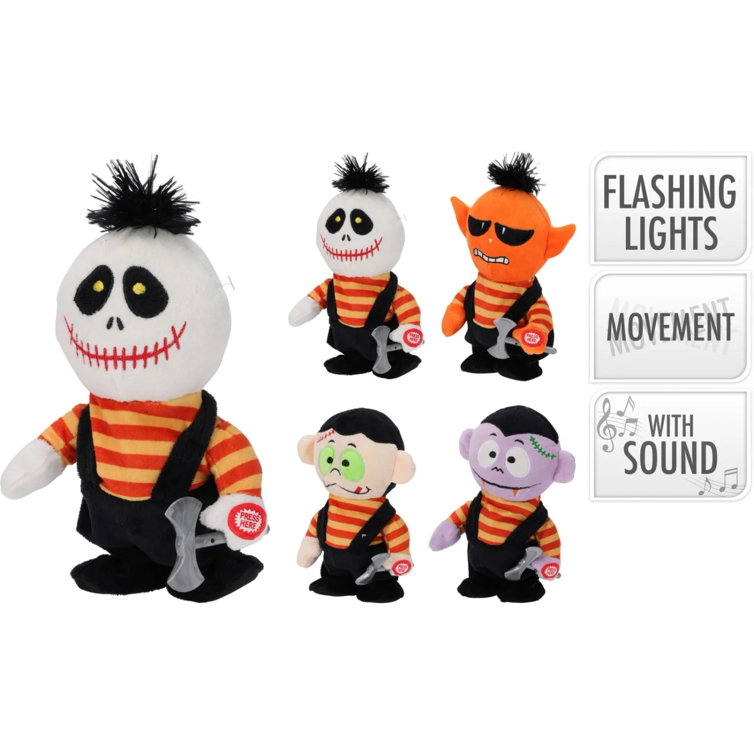 E-shop Koopman Halloweenska figúrka hýbajúca sa a vydávajúca zvuky, rôzne druhy, 20 cm