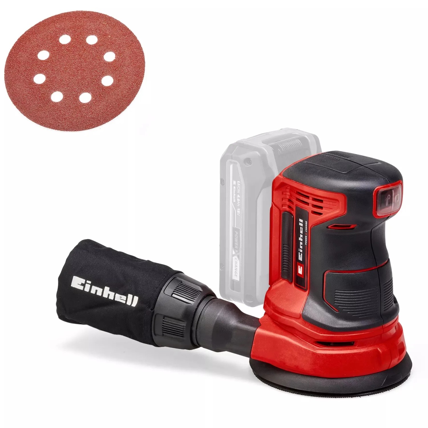 E-shop Einhell Akumulátorová excentrická brúska Power X-Change TE-RS 18 Li-Solo