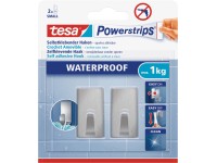 tesa Samolepiace háčiky Powerstrips Waterproof malé obdĺžnikové nerez. oceľ 2 ks