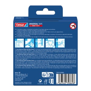 Tesa Universal obojstranná lepiaca páska s Nano-Power, 3 m x 30 mm. Univerzálna pre vnútorné aj vonkajšie použitie.