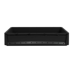 Čierny Eurobox 60x40x12 cm plná stena, úložný box z robustného plastu.