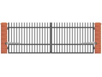 JARMEX Dvojkrídlová brána ROMA s pohonom, antracit RAL7016, 1400 x 3970 mm JARMEX Dvojkrídlová brána ROMA s pohonom, antracit RAL7016, 1400 x 3970 mm