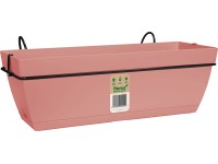 Florus Balkónový kvetináč Paris s držiakom, ružový, 19,5 x 49 x 27,5 cm