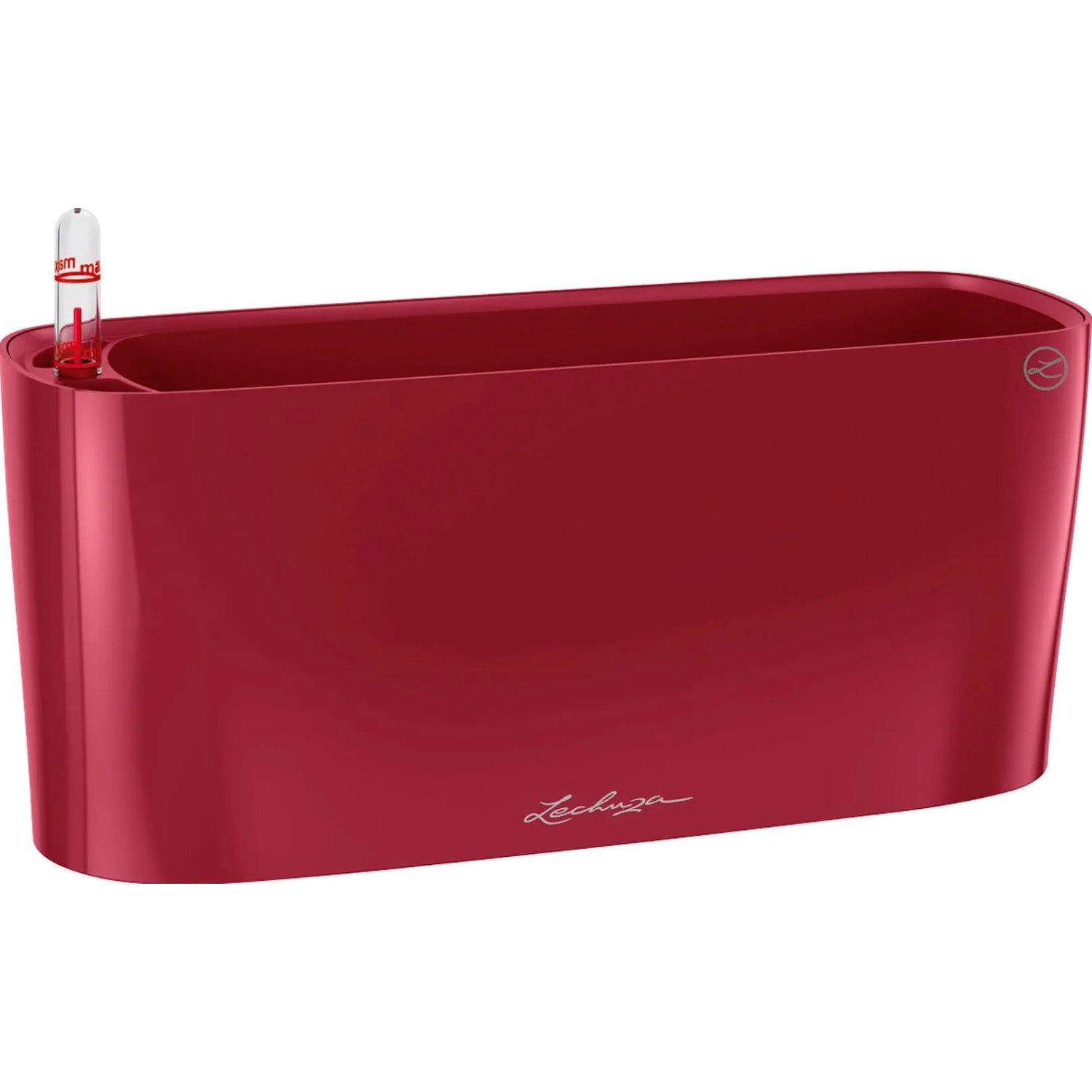 E-shop Lechuza Samozavlažovací kvetináč DELTA 10 šarlátová červená lesk, 30 x 11 x 13cm