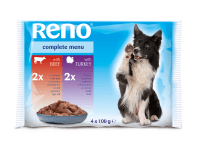 Reno Kapsičky pre psov hovädzie, morčacie 4 x 100 g