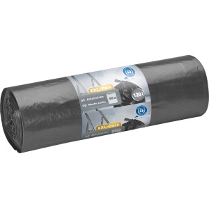 Rolka čiernych vriec na odpad, 120 l, 50 kusov, pre dom a záhradu.