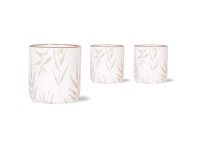 Keramický kvetináč Leaf bielozelený pr. 9 x 10 cm