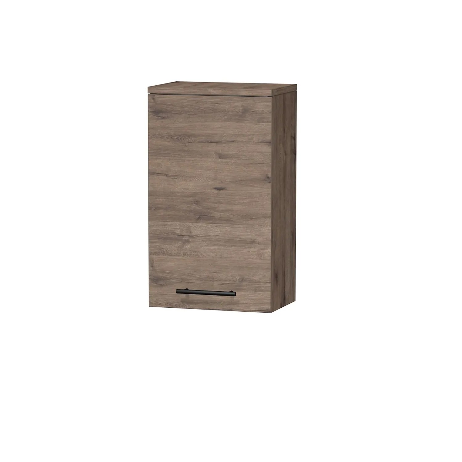 E-shop INTEDOOR Horná závesná skriňa BEE ľavá, úchyt čierny, š. 35 cm, dub Wellington