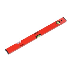 Červená vodováha Ellix, dĺžka 60 cm, s horizontálnou a vertikálnou libelou.