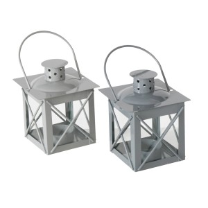 Boltze Farol lampáš, 17 cm, sivá/svetlosivá, vianočná dekorácia pre útulnú atmosféru.