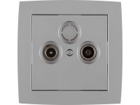 OBI Anténová zásuvka Tauri s rámčekom dvojitá strieborná