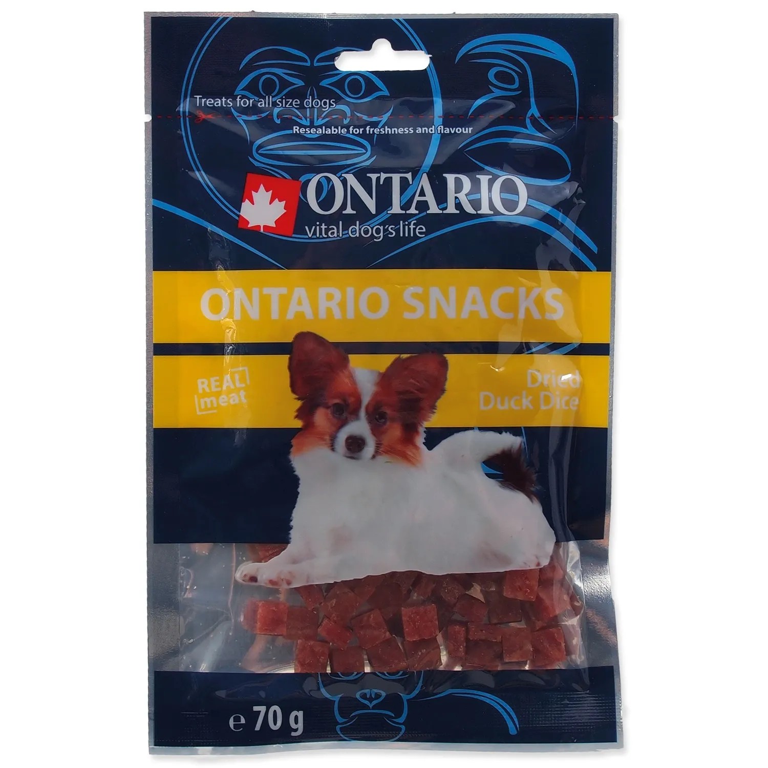 E-shop ONTARIO Doplnkové krmivo pre psov Kačacie kúsky 70 g