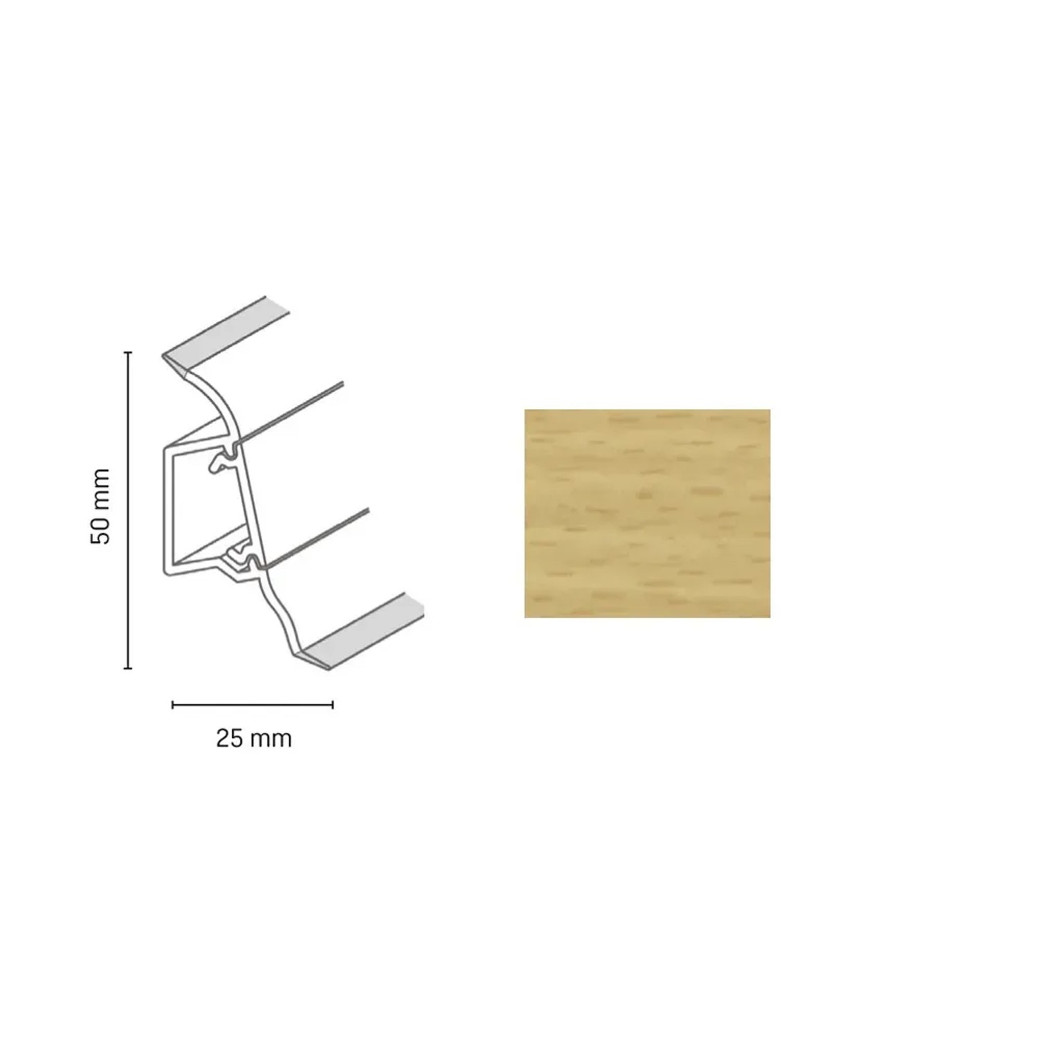 E-shop Döllken Profiles Lišta SLK 50 2088 buk amerang 50 x 25 x 2500 mm