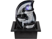 GLOBO LED stolná fontána ALBERT, Asia, 0,13 W, čierna/sivá, 21 x 17,5 x 25,5 cm