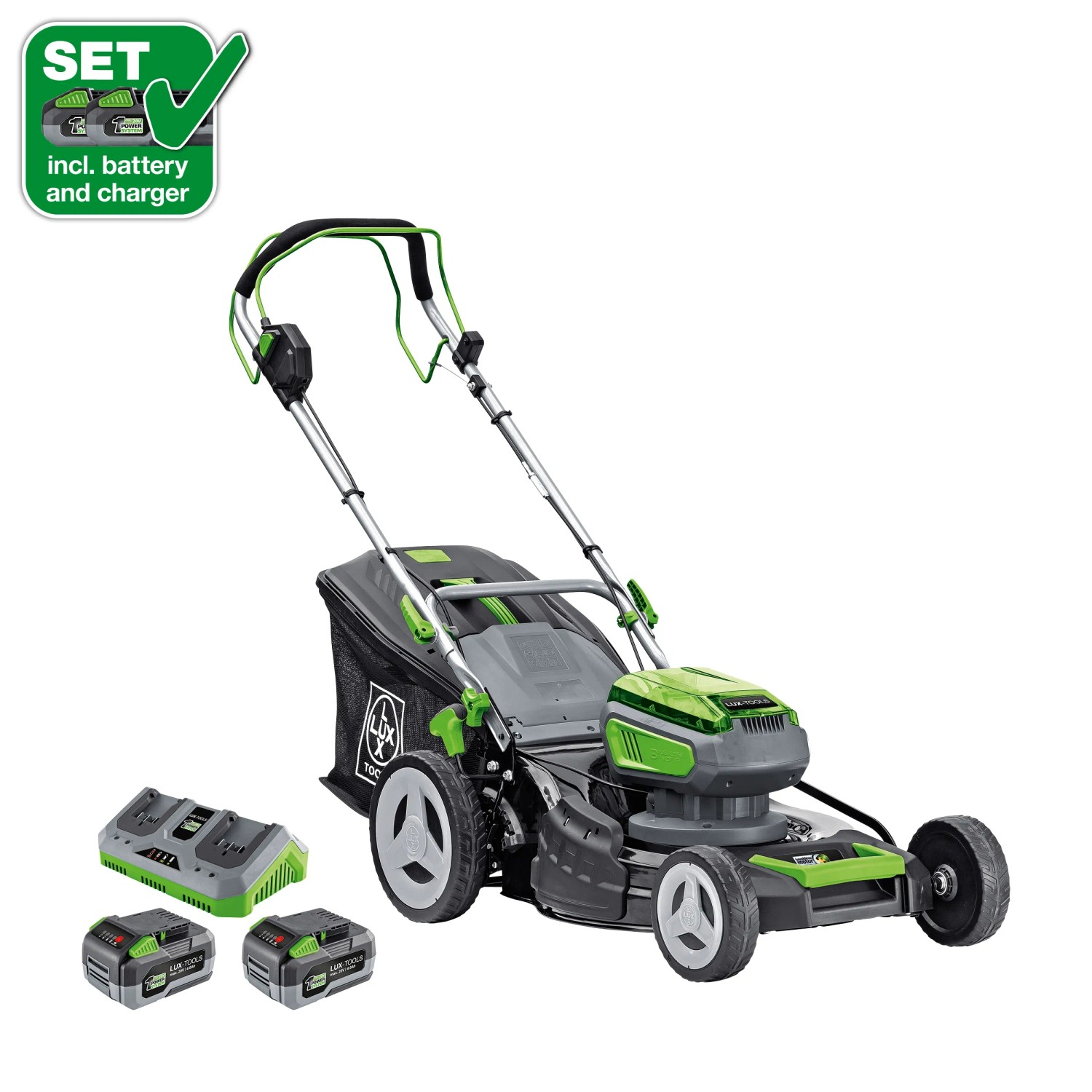 E-shop LUX-TOOLS 1 PowerSystem Aku kosačka na trávu A-RM-2x20/46 Set