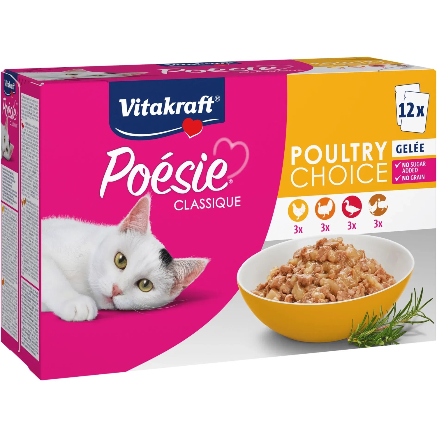 E-shop Vitakraft Kapsičky pre mačky Poézia Classique Poultry v želé, 12 x 85 g