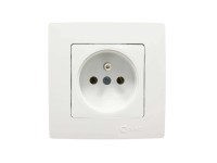 Makel Jednoduchá zásuvka Lilium Kare, 16 A - 250 V, biela