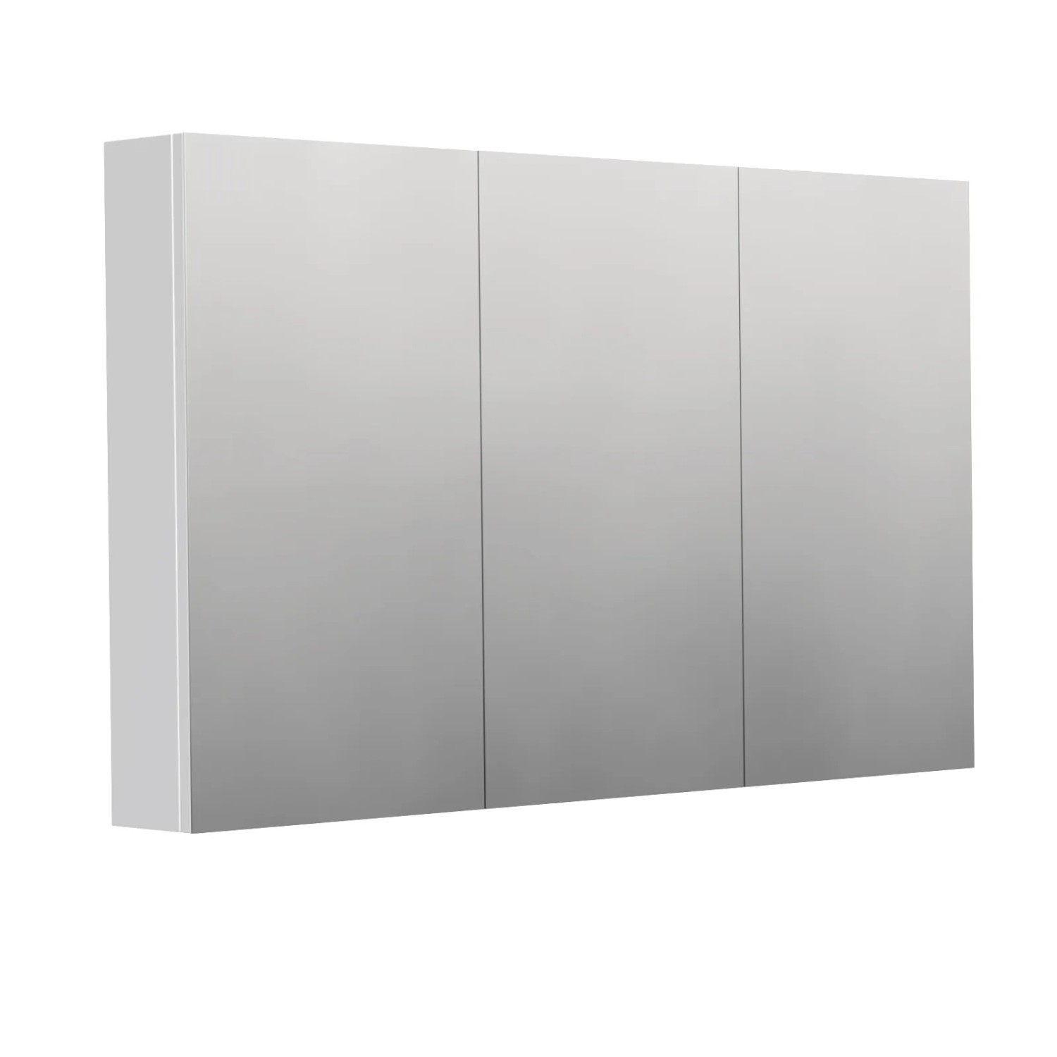 E-shop INTEDOOR Zrkadlová skriňa BEE, 3 dvere, el.zásuvka, IP44, š. 120cm, biela mat