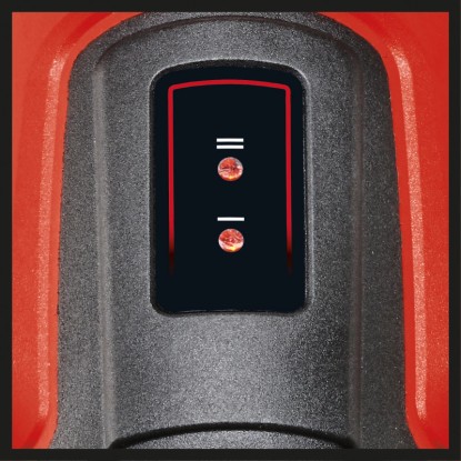 Detailný záber na LED displej teplovzdušnej pištole Einhell Power X-Change TE-HA 18 Li Solo.