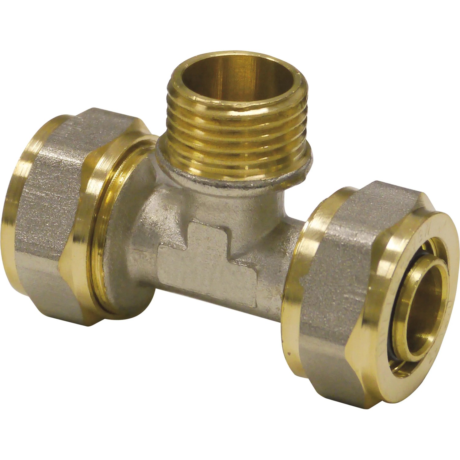 E-shop PIPETEC Závitový T-kus SFTA200420 medený, 20x2 - R 1/2 - 20x2