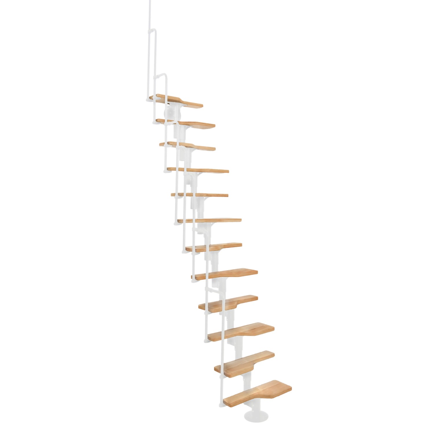 E-shop Minka STAIRS Modulové schodisko Twister buk/biela, 293,8 cm