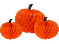 Koopman Súprava 3 papierových dekoratívnych tekvíc, oranžová Koopman Súprava 3 papierových dekoratívnych tekvíc, oranžová