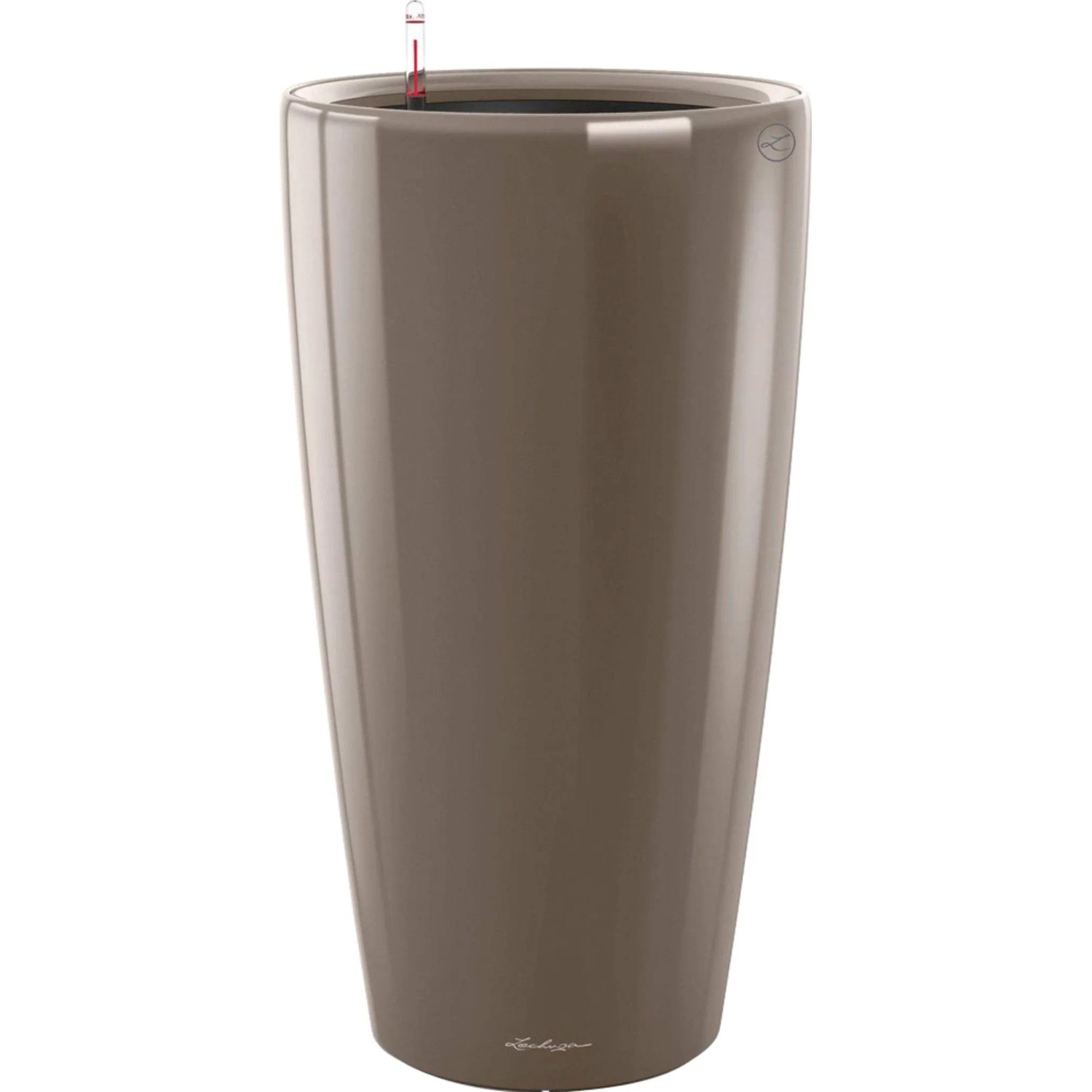 E-shop Lechuza Samozavlažovací kvetináč Rondo 40 taupe lesklá pr. 40 x 75 cm