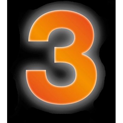 Conacord Reflexné domové číslo 3, oranžové, 8 cm