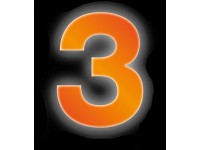 Conacord Reflexné domové číslo 3, oranžové, 8 cm