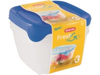 Curver Súprava dóz na potraviny Fresh&Go tmavo modrá 1,2 l, 3 ks