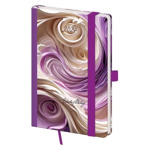 Helma 365 Týždenný vreckový diár 2027 A6 Vario Matragi Violet s gum. 10,5x14,8cm