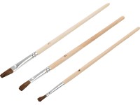 LUX-TOOLS Súprava retušovacích štetcov, drevená rukoväť, 3dielna (4/6/8 mm)