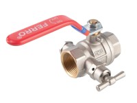 Ferro Guľový plnoprietočný kohút KFPOM2 s vypúšťaním, páka MM 3/4
