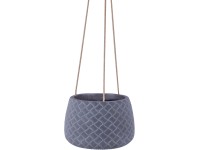 Závesný kvetináč vypuklý na zavesenie, sivomodrý, Fibre-Clay, pr. 15,5 cm