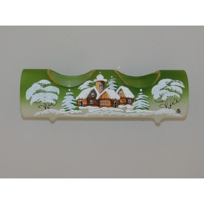 ONREX Sklenený vianočný svietnik zelený pr. 60 x 90 cm